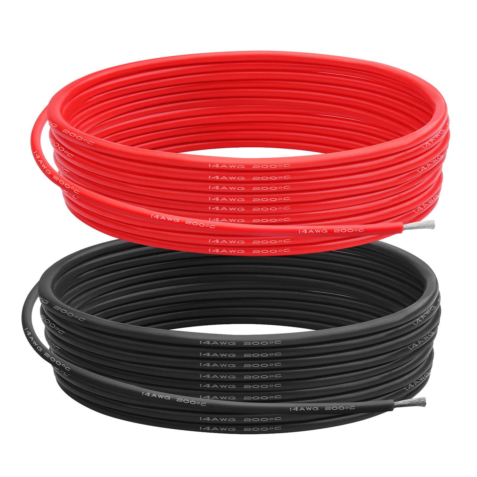 Wire 22 Gauge Copper - Черный/красный силиконовый электрический провод 8, 10,
