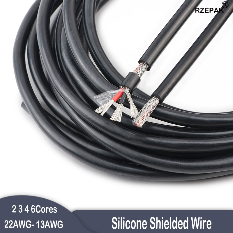 Wire 22 Gauge Copper - Силиконовый резиновый экранированный многожильный кабель 2/3/4/6