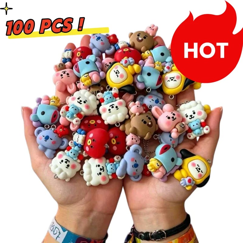 Jewelry Making Ideas - 7 шт. смоляных мультяшных шармов BT21