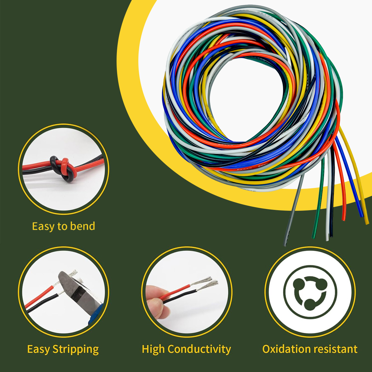 Комплект силиконовых электриче – обзор и цена Wire 22 Gauge Copper